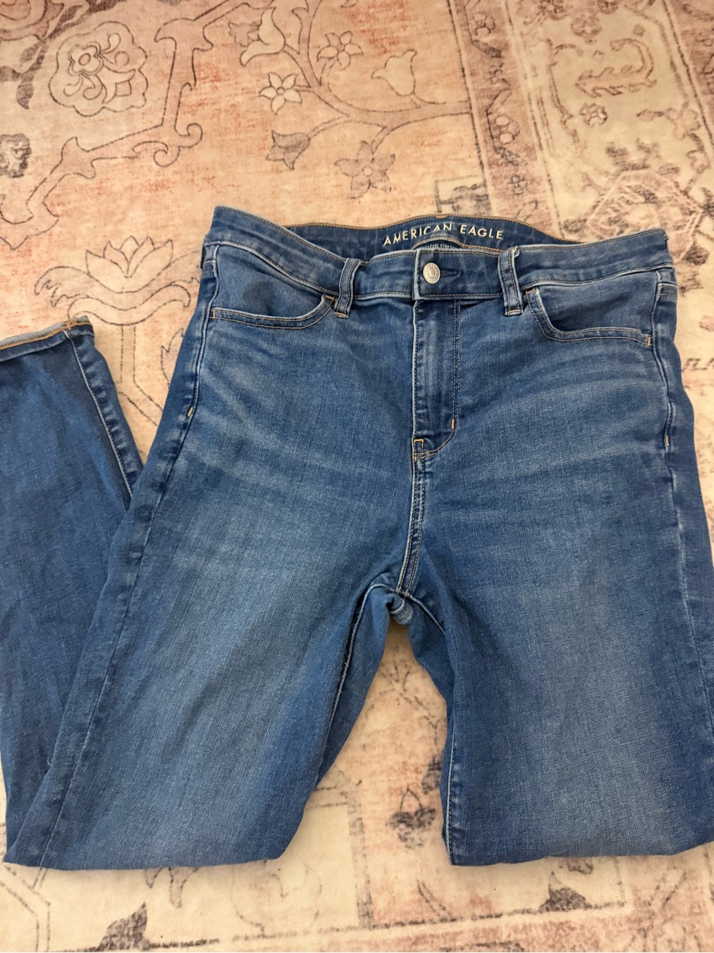 American Eagle Outfitters Medium Blue High-Rise Skinny Jeans